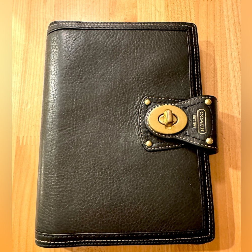 Coach Vintage Black Leather Legacy Turnkey Dayplanner